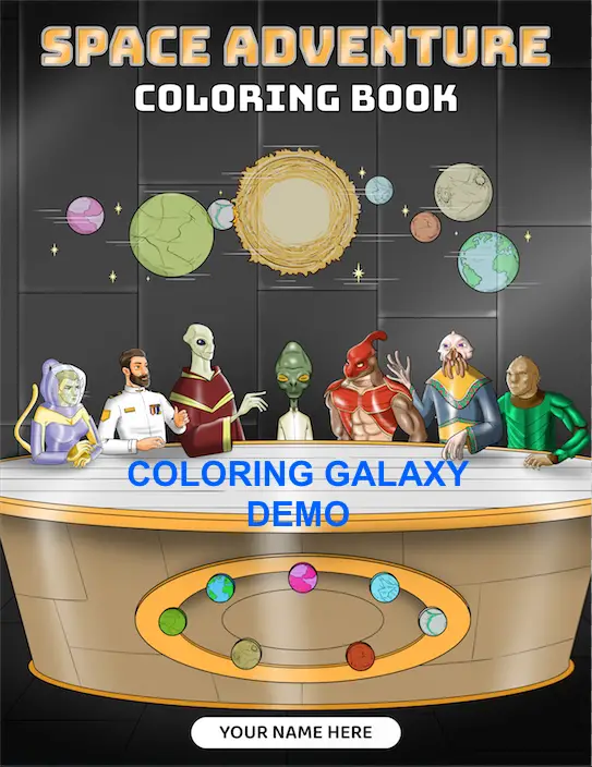 Space Adventure Coloring Page PLR