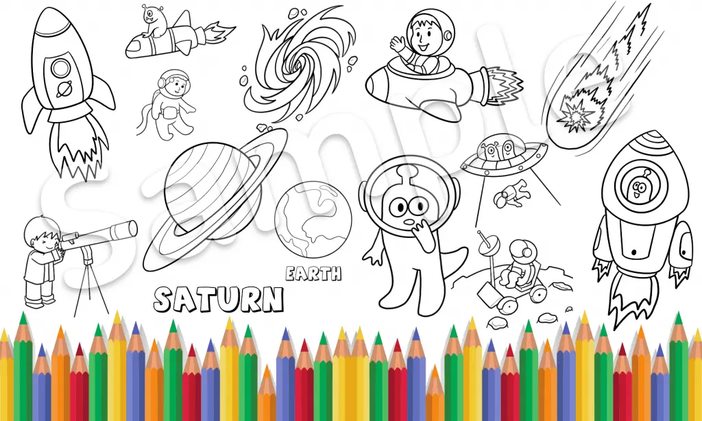 Space, Planets, and Aliens Coloring Kit