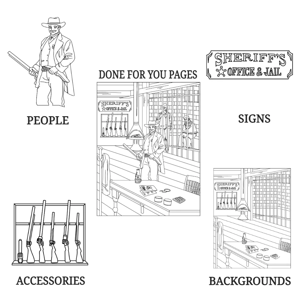 COLORING PAGE PLR - WILD WEST