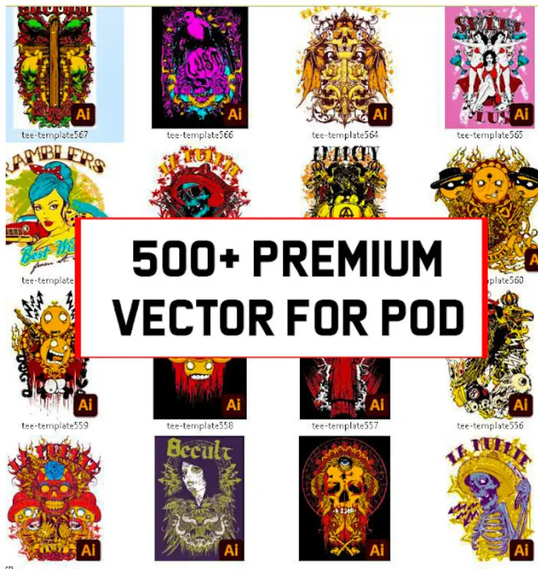 500+ Premium Tshirt Design Vector For POD
