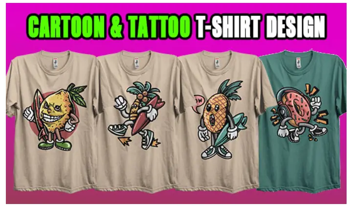 Cartoon t shirt design bundle