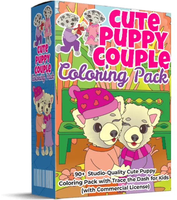 Cute Puppy Couple Coloring Pack