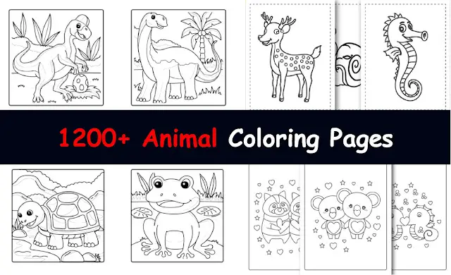 1200+ Animal Coloring Pages Bundle