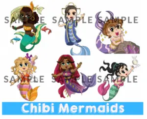 Chibi Mermaids PLR Coloring Pack