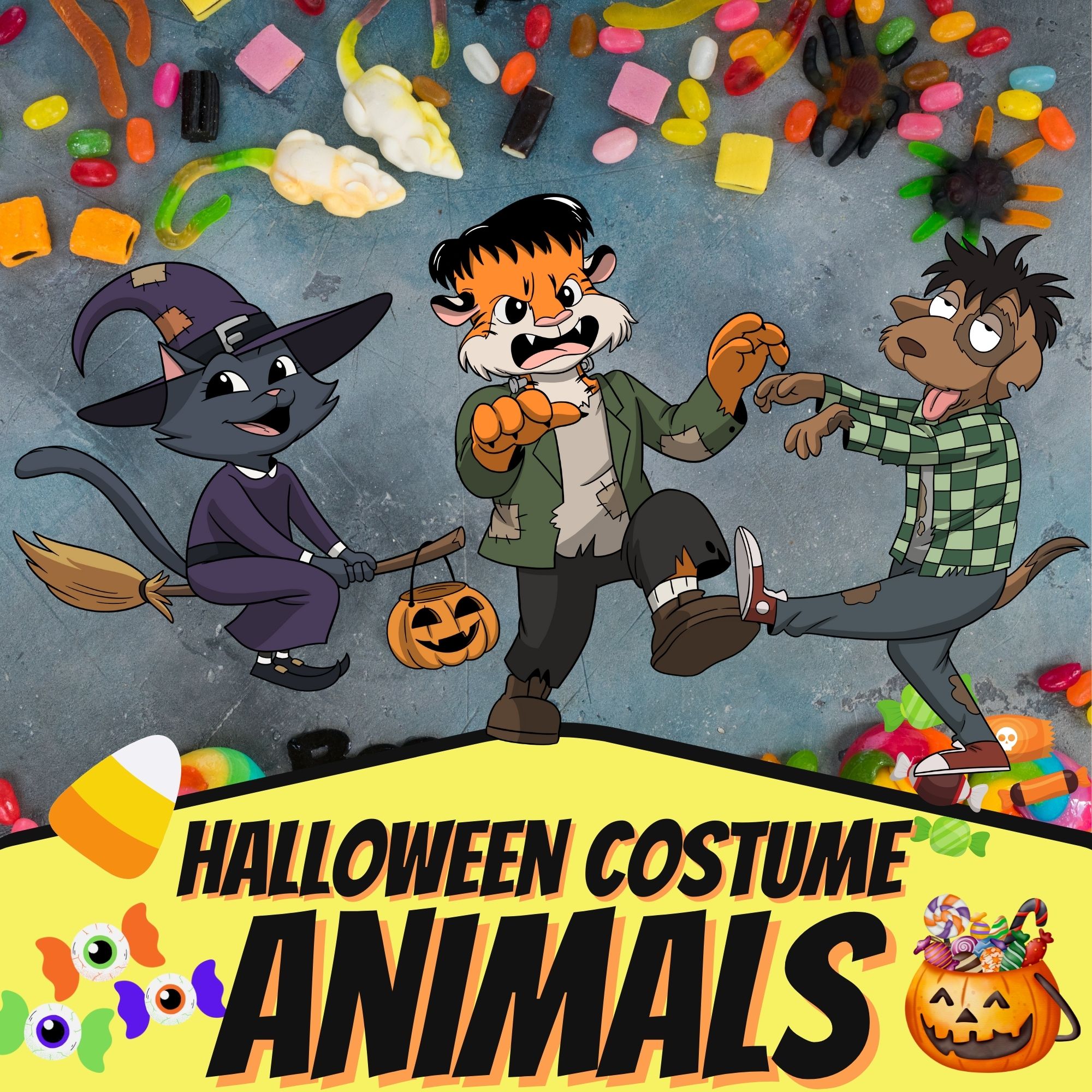 Halloween Costume Animals Coloring Pack