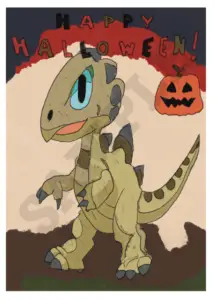 PLR - Dinosaur Meets Halloween Coloring Designs