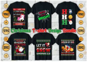 110+Christmas T-shirt Design Bundle-1