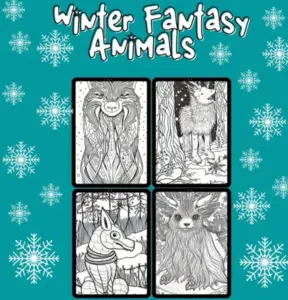 Winter Fantasy Animals Coloring Pack