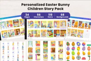 Personalized Easter Bunny Children Story Pack