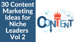 30 Content Marketing Ideas for Niche Leaders Vol 2